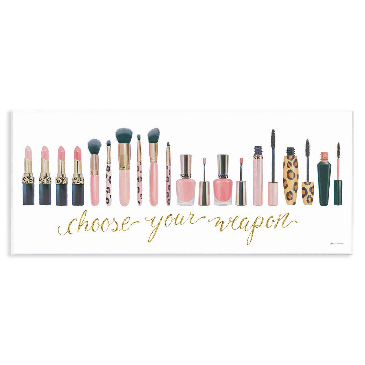 Stupell Industries Choose Your Weapon Glam Makeup Wall Plaque Art